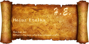Heisz Etelka névjegykártya